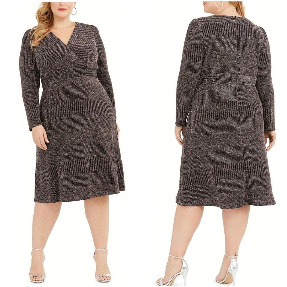 NWT R&M Richards Long Sleeve Multicolor Midi Sweater Dress